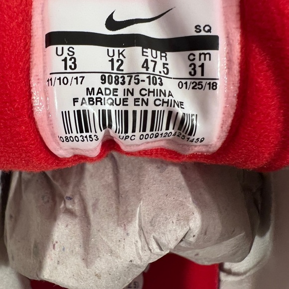 Nike Air Max 1 Anniversary White University Red (908375-103) - Picture 8 of 8